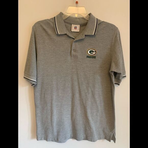 Green Bay Packers Gray Polo Shirt Men's NFL Gray Embroidered Logo Size M/L - Picture 1 of 6